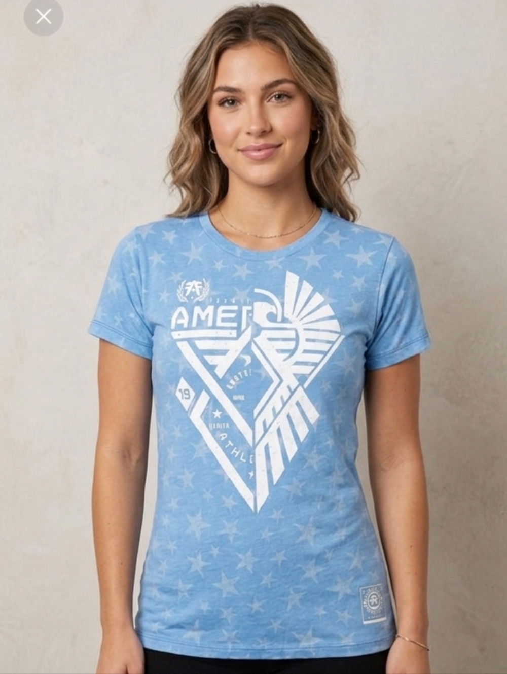 Blue Graphic  T-Shirt Womens